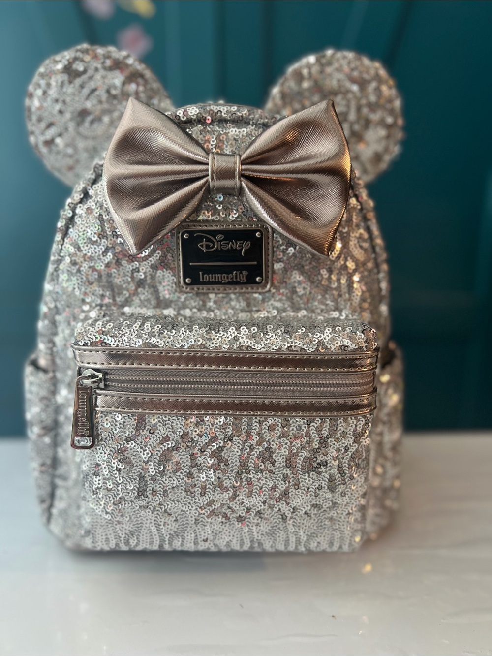 Loungefly KSequin Mini Backpack in Silver